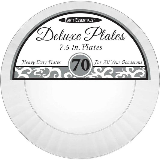 Deluxe Hard Plastic Round Salad Plates 70 Count 7-1/2 Inch