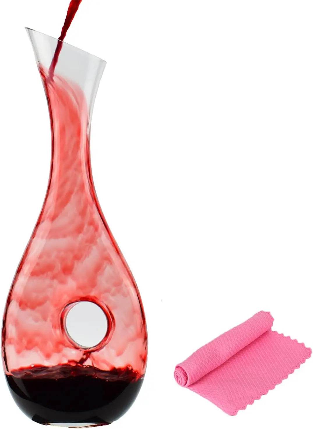 Wine Decanter - Crystal Glass Wine Carafe，40oz - Loft&Timber