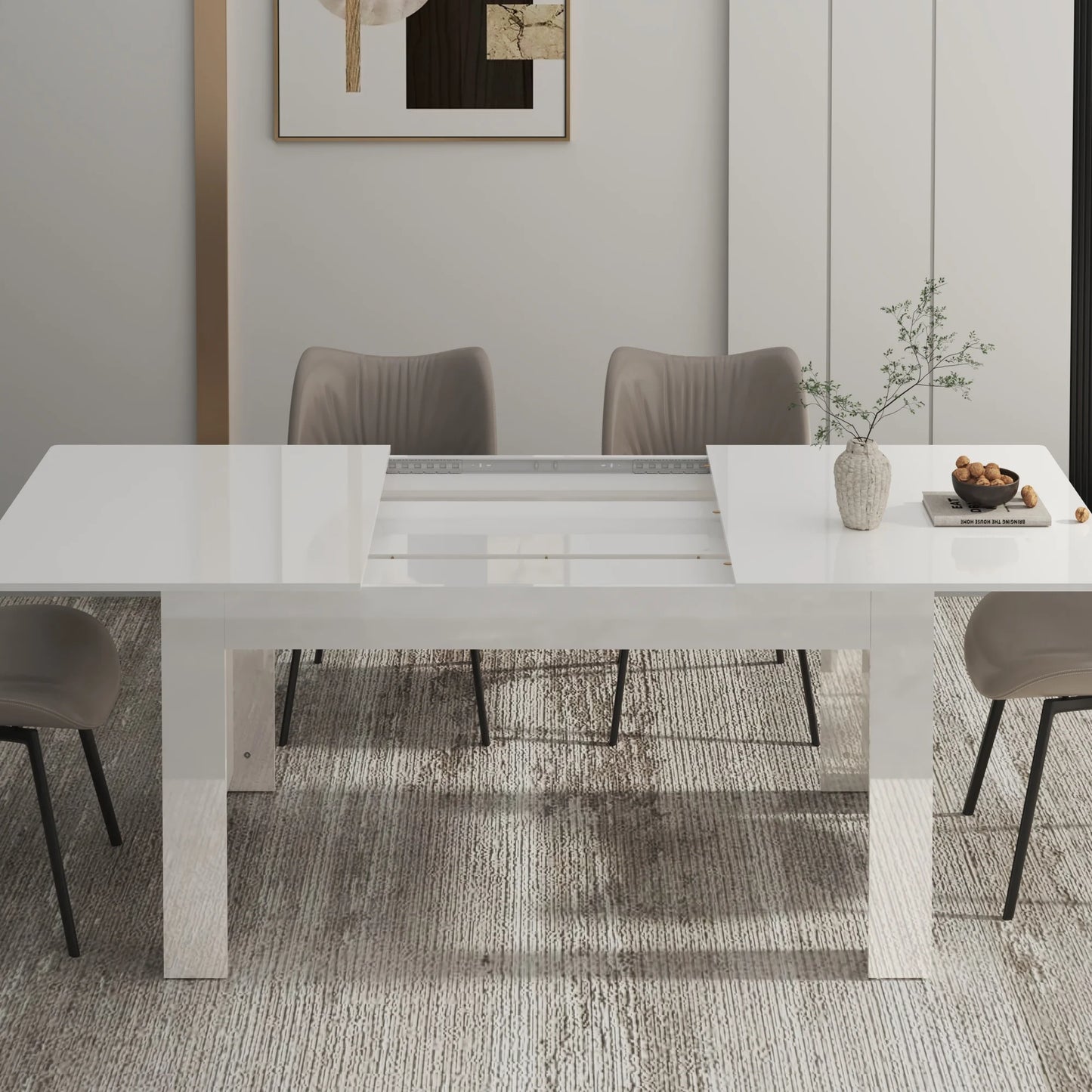 35" Extendable Wooden Dining Table - Loft&Timber
