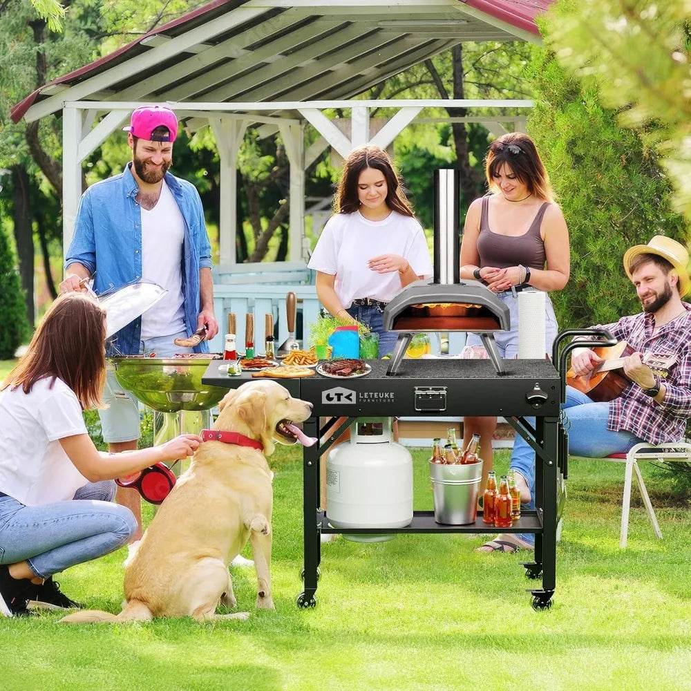Portable Outdoor Folding Grill Table with Wheels for Blackstone Griddle and Ninja Grills - Loft&Timber
