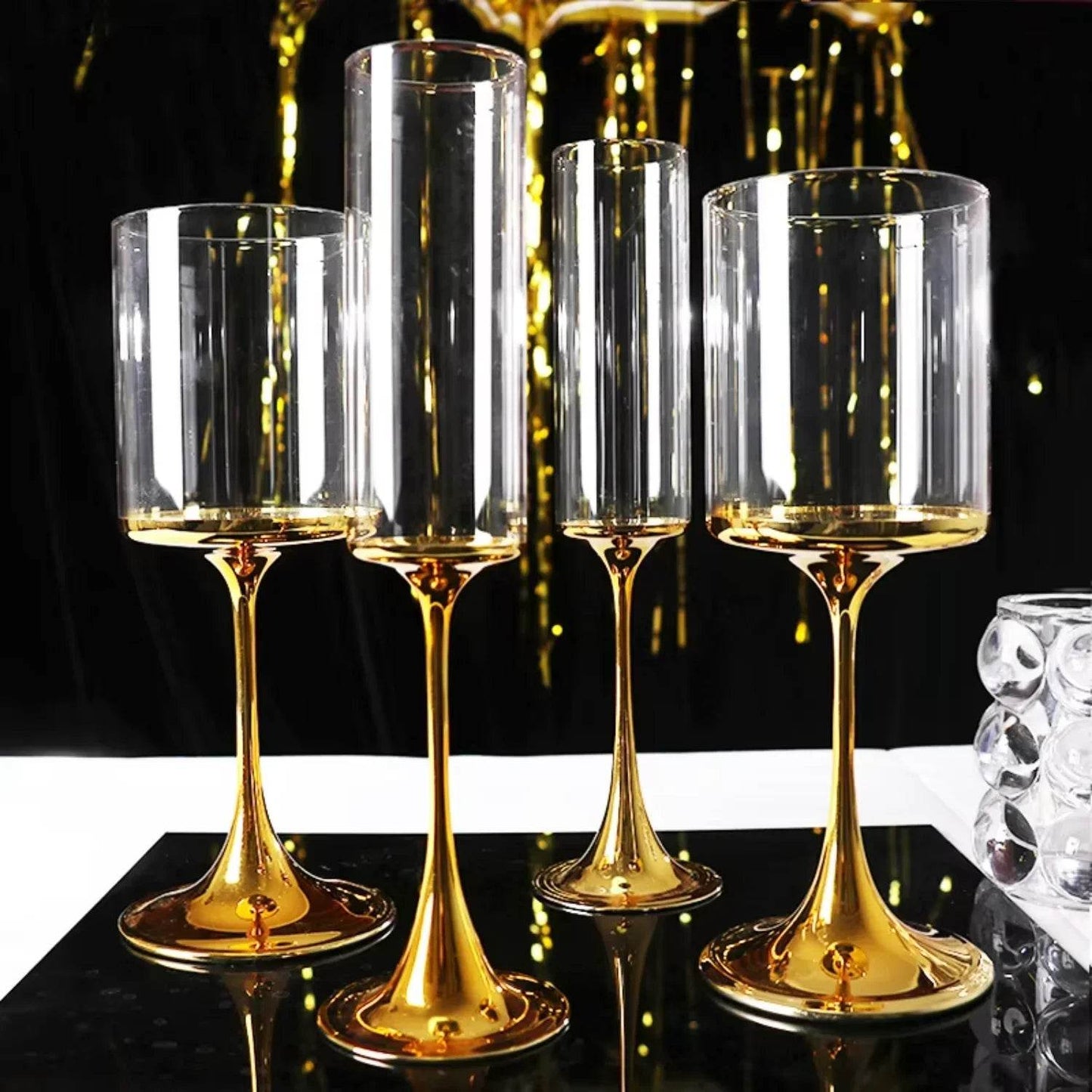 Gift champagne goblets Gold plating wine glasses - Loft&Timber