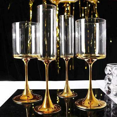 Gift champagne goblets Gold plating wine glasses