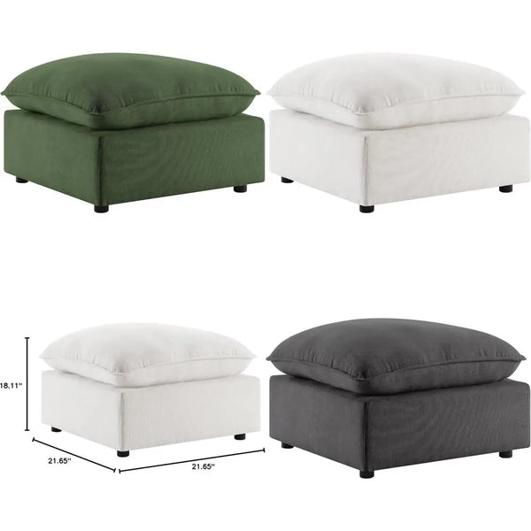 Green Modular Ottoman, Sectional Sofa Cube, Footrest for Couch Set