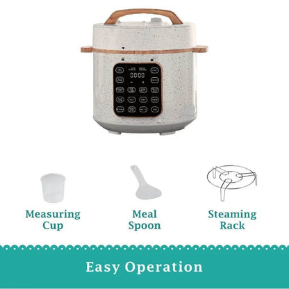 The Pioneer Woman Linen Speckle 6-Quart Pressure Cooker - Loft&Timber