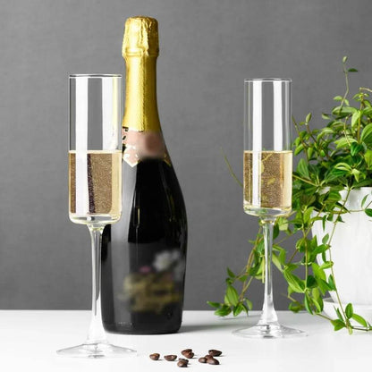 Champagne Flutes Champagne Glasses Set of 2 Elegant 6oz Glass Champagne Flutes - Loft&Timber