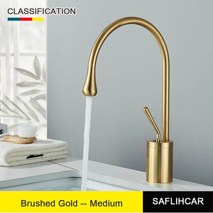 Brushed Gold Basin Faucet - Loft&Timber