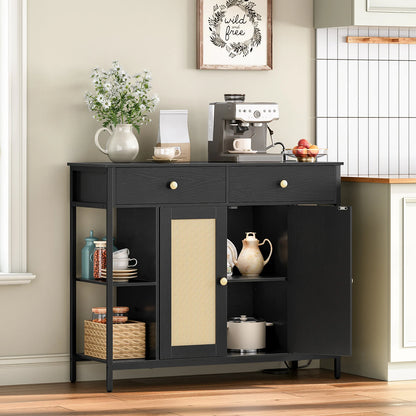 42" HOOBRO Sideboard Buffet Cabinet with Charging Station - Loft&Timber