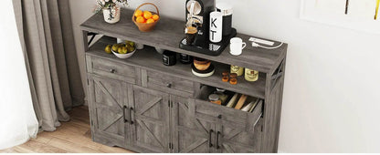Vabches Sideboard Buffet Cabinet with Drawers & Charging Station - Loft&Timber