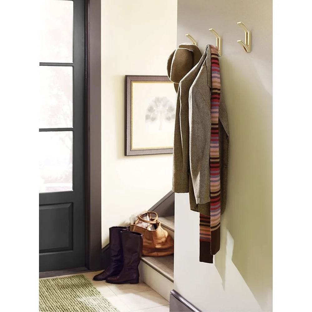 Contemporary Double Prong Decorative Wall Hook Coats Hats Bags Towels Perfect Entryway Bathroom Bedroom Easy Installation - Loft&Timber