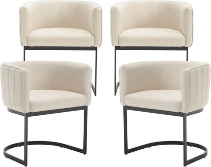 Dining Chairs Set of 4, Velvet with Metal Frame - Loft&Timber