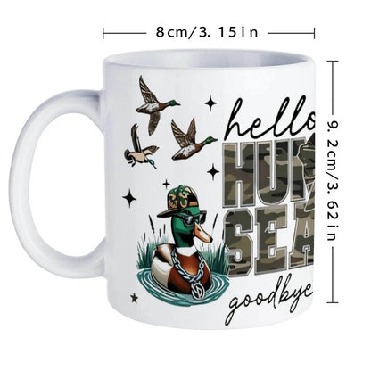 Hello Hunting Season Goodbye Husband Ceramic Coffee Mug Bible Verse Ceramic Cup, 330ml White Ceramic Sublimation Cup - Loft&Timber
