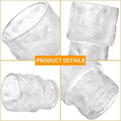 8 Pack Stackable Drinking Glasses, 6.5 OZ Romantic Lowball Cocktail Glasses - Loft&Timber