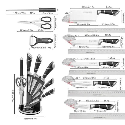 Kitchen Knife Set 9pcs Stainless Steel - Loft&Timber