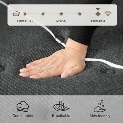 14 Inch Extra Firm King Size Mattress - Orthopedic Memory Foam Hybrid - Loft&Timber