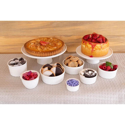 2 Piece Porcelain Cake Stand Set Stacking Display - Loft&Timber