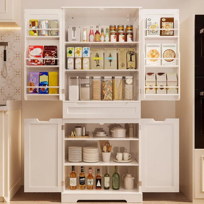 71" Tall Kitchen Pantry Cabinet with Doors and Shelves - Loft&Timber
