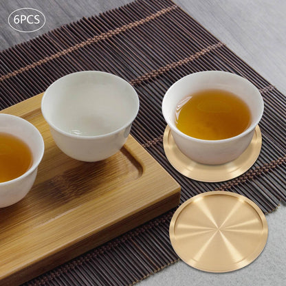 Heavy Brass Coasters for Drinks 6-Pack - Loft&Timber