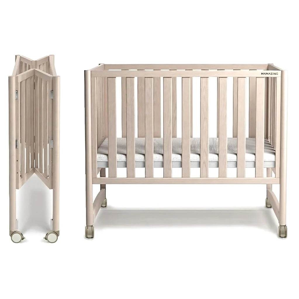 6-in-1 Mini Crib with Removable Wheels & Mattress - Loft&Timber