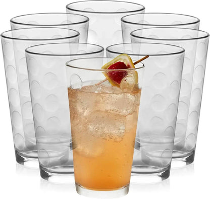 Reno Patterned Tumbler Glasses, 16-ounce, Set of 8 - Loft&Timber