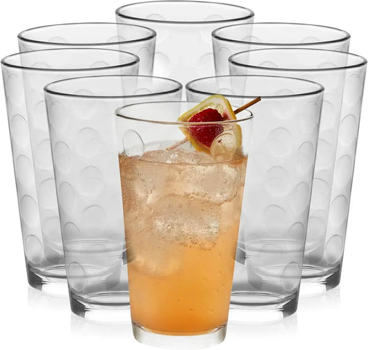 Reno Patterned Tumbler Glasses, 16-ounce, Set of 8 - Loft&Timber