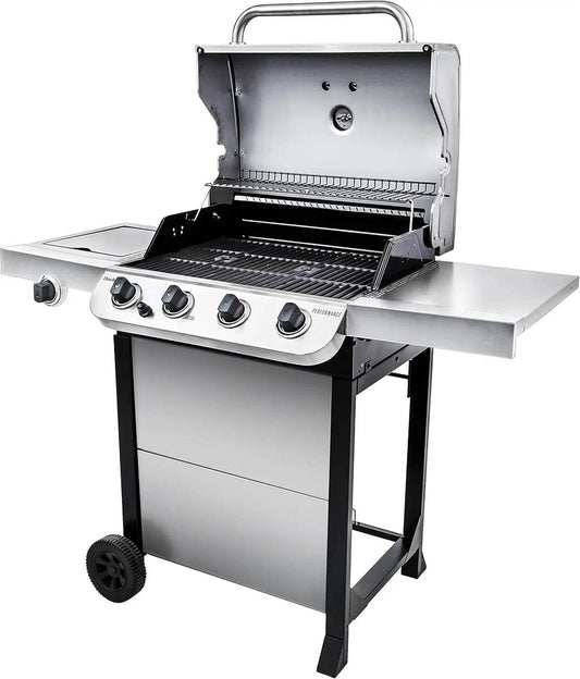 Performance Series Convective 4-Burner with Side Burner Cart Propane Gas Stainless Steel Grill - 463377319 - Loft&Timber