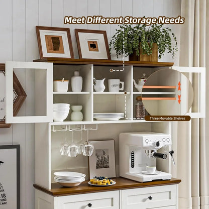 72" Kitchen Pantry Storage Cabinet with Tilt Out Trash Bin - Loft&Timber