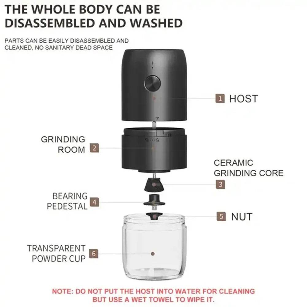Portable Electric Coffee Grinder 1800mAh - Loft&Timber