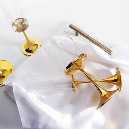 Gift champagne goblets Gold plating wine glasses - Loft&Timber