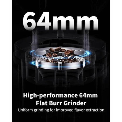 100 Grind Settings and All-Metal Chamber Coffee Bean Grinder Professional 64mm Burr Coffee Grinde - Loft&Timber