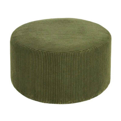 Round Upholstered Storage Ottoman with Memory Foam - Loft&Timber