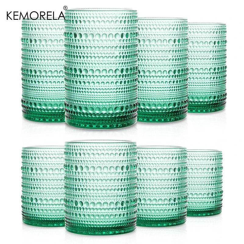 8PCS Vintage Raindrop Glass Cup 300/400ML Highball Glasses - Loft&Timber