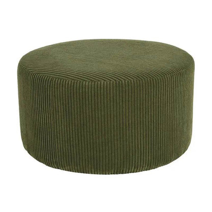 Round Upholstered Storage Ottoman with Memory Foam - Loft&Timber