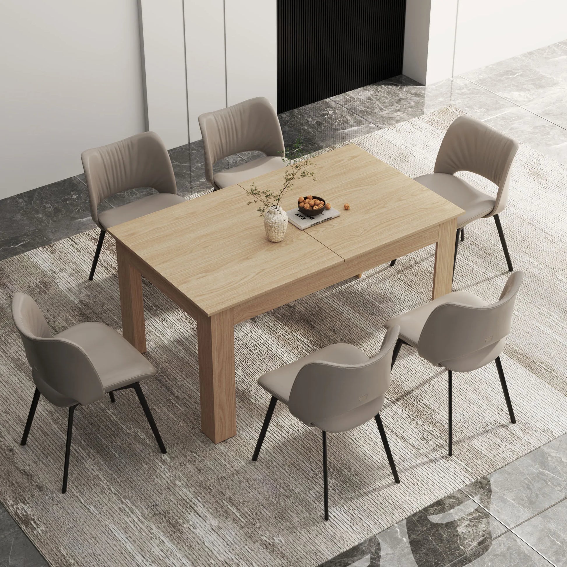 35" Extendable Wooden Dining Table - Loft&Timber