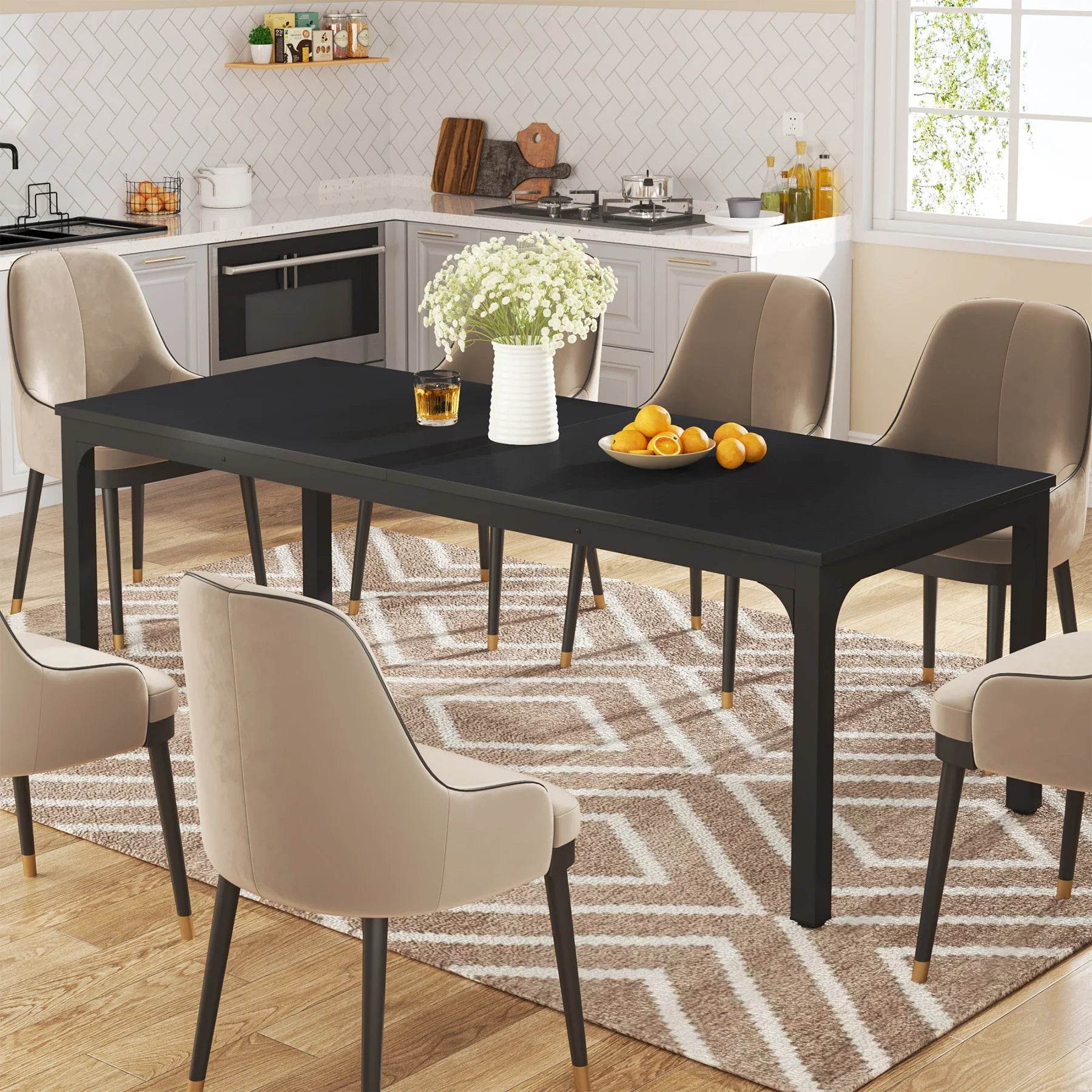 Tribesigns Dining Table for 6-8 People, 200cm - Loft&Timber