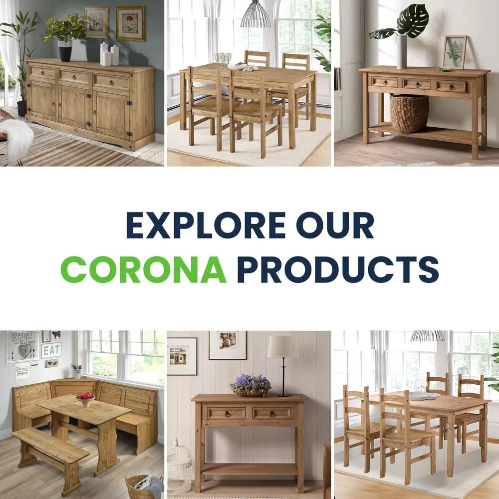 Dining Table Solid Wood 59.06" W, 29.53" D, 29" - Loft&Timber