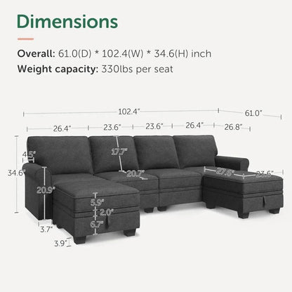 Sectional Sofa with Storage - Loft&Timber