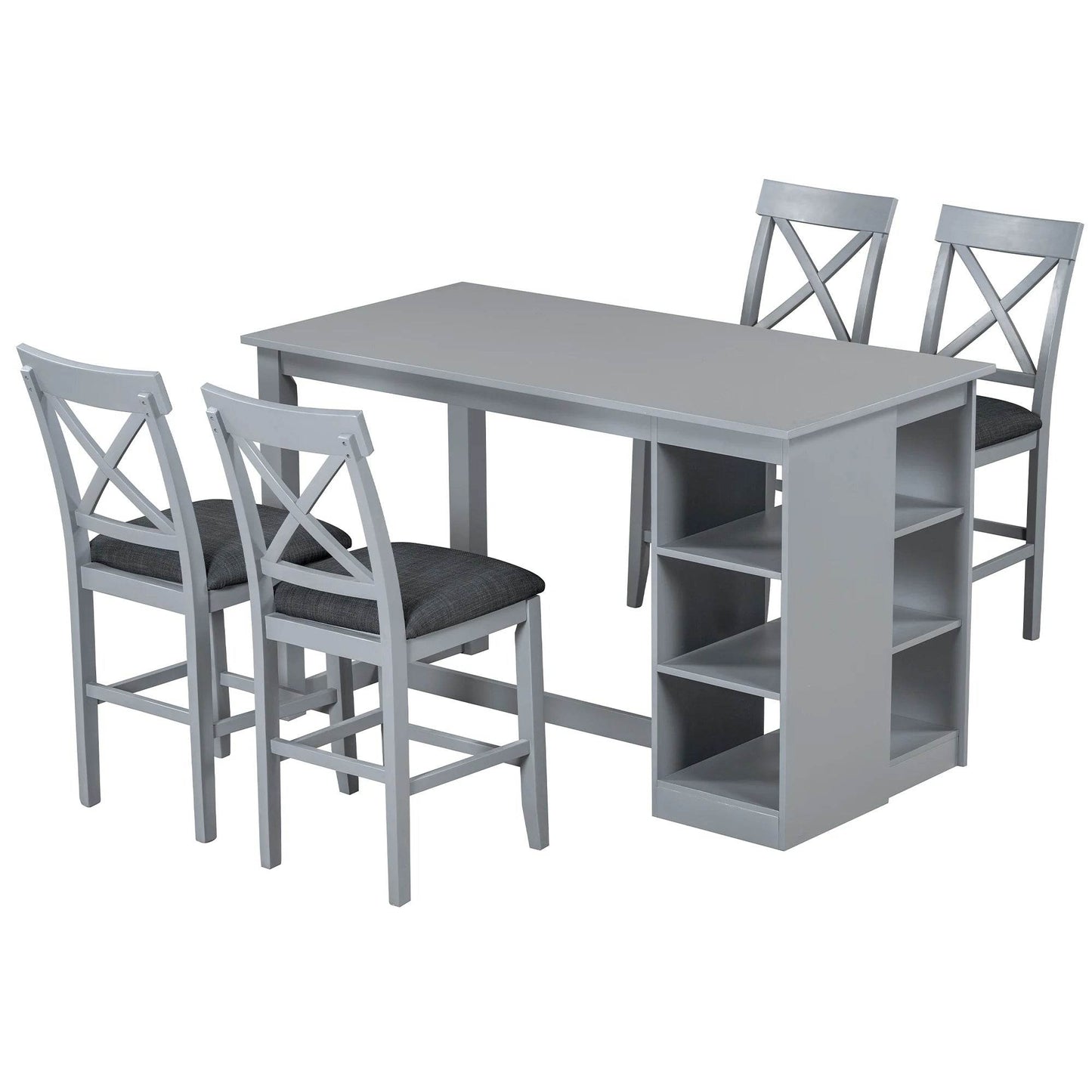 Wood Farmhouse Counter Height Dining Table Set - Loft&Timber