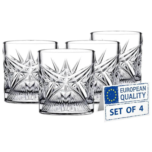 Crystal Whiskey Glasses Set Of 4, 12 Oz Premium Glasses