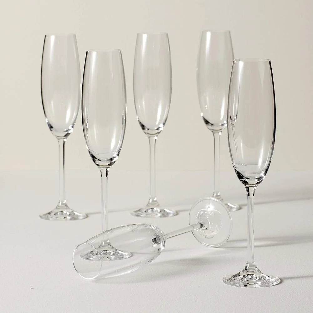 Champagne Flute Set of 6 Break Resistant Glasses - Loft&Timber