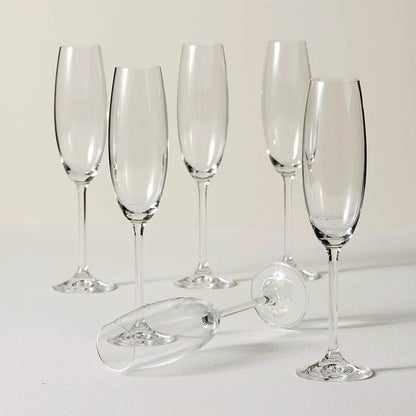Champagne Flute Set of 6 Break Resistant Glasses - Loft&Timber