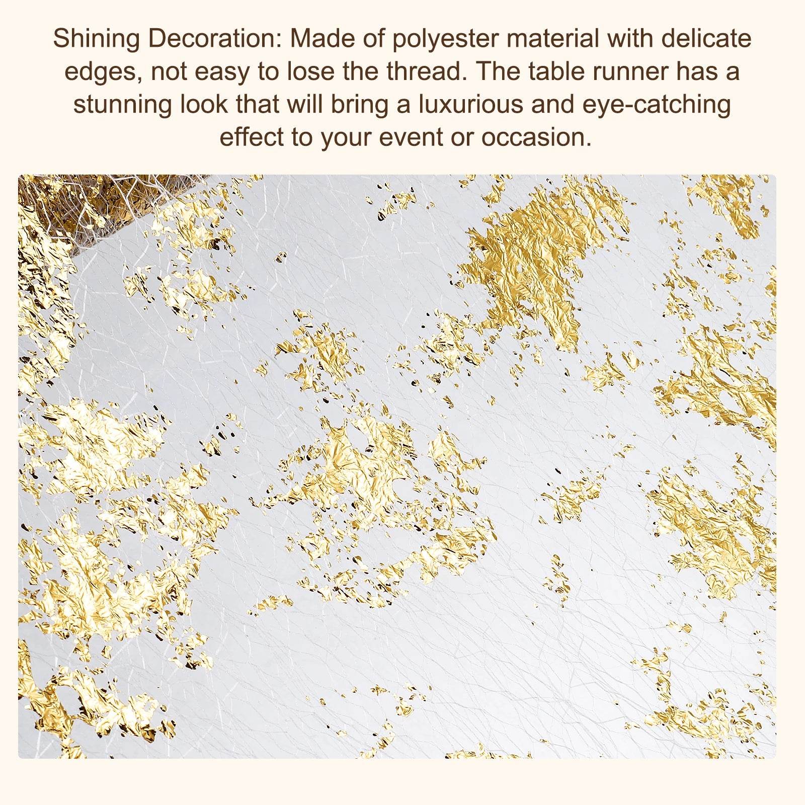 Table Runner 11 x 360 Inch, Metallic Foil Thin Mesh - Loft&Timber