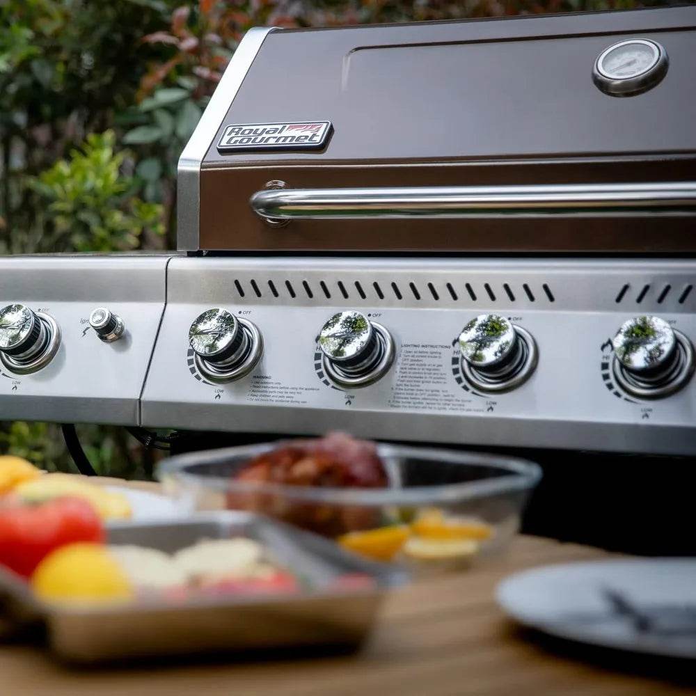 6-Burner Propane Gas Grill with Sear and Side Burners, 74,000 BTUs - Loft&Timber