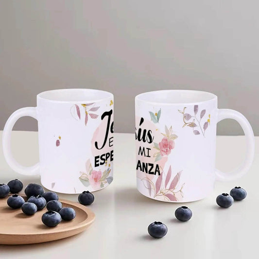 Jesus Es Mi Esperanza Ceramic Coffee Mug Bible Verse Mugs Coffee Cups, 330ml Cute Glass Cup - Loft&Timber