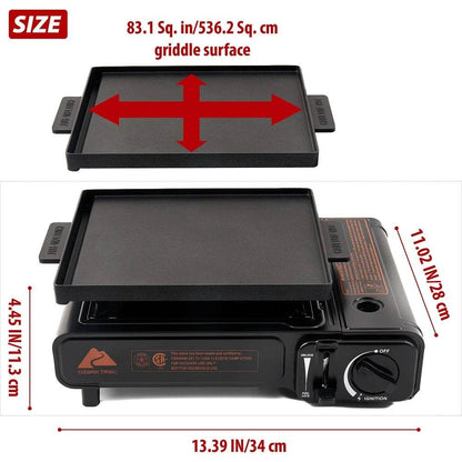 2 in 1 Butane Griddle 7650 BTU - Loft&Timber