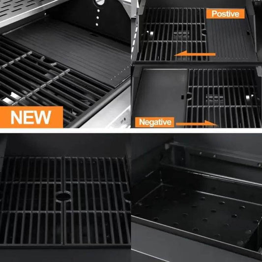 Propane & Charcoal Grill Combo with Cast Iron Grate & Plate - Loft&Timber