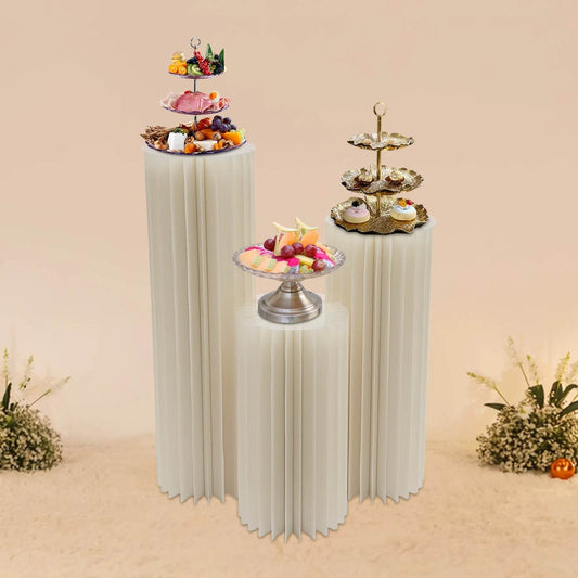 3-Tier Cardboard Centerpiece Stands, 60cm 80cm 100cm - Loft&Timber