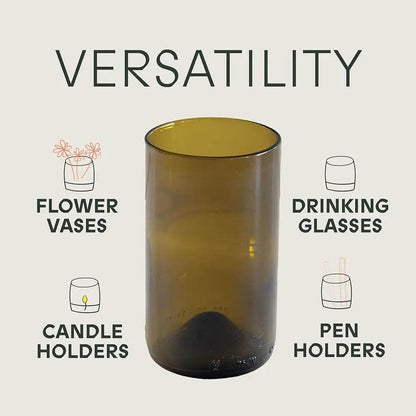 Upcycled Olive Drinking Glasses | 400 Ml | 13.53 Oz | Set Of 6 - Loft&Timber