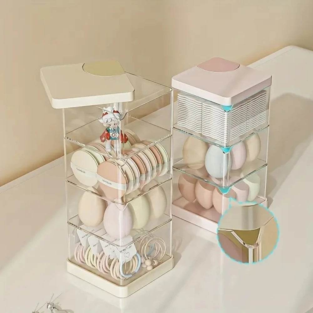 360° Rotating Makeup Organizer, Dustproof Storage - Loft&Timber