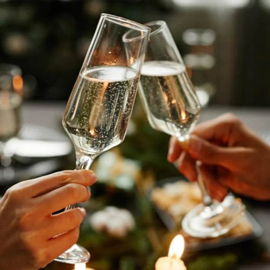 Champagne Flutes Set of 2 Elegant 8.5oz Glasses - Loft&Timber