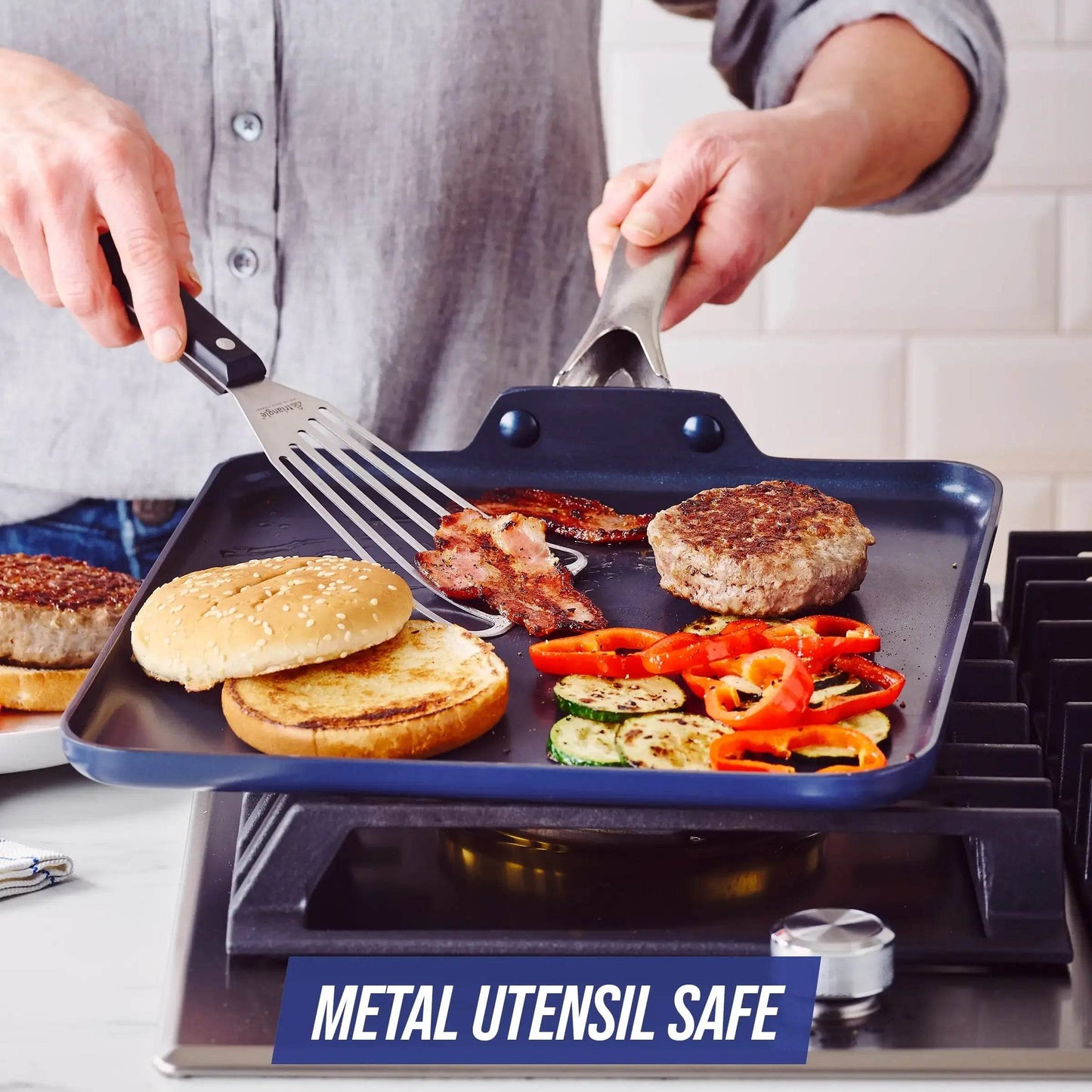 Blue Diamond Toxin Free Metal 11'' Griddle - Loft&Timber